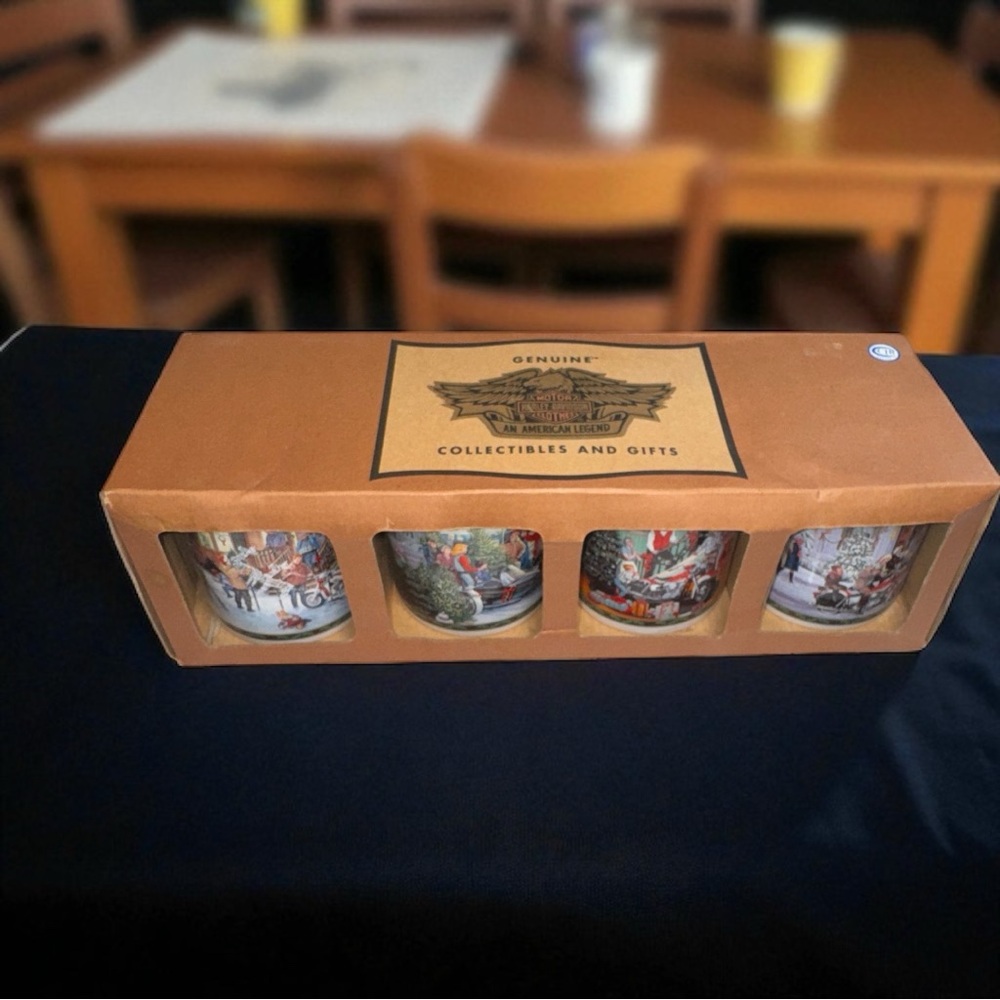 Harley Davidson Holiday Tradition Mug Set (Set 4) Limited Edition Discontinued